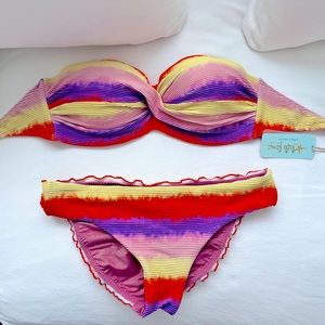 NEW Luli Fama Swimwear. Push up Bandeau top (no strap available) and Bottom.